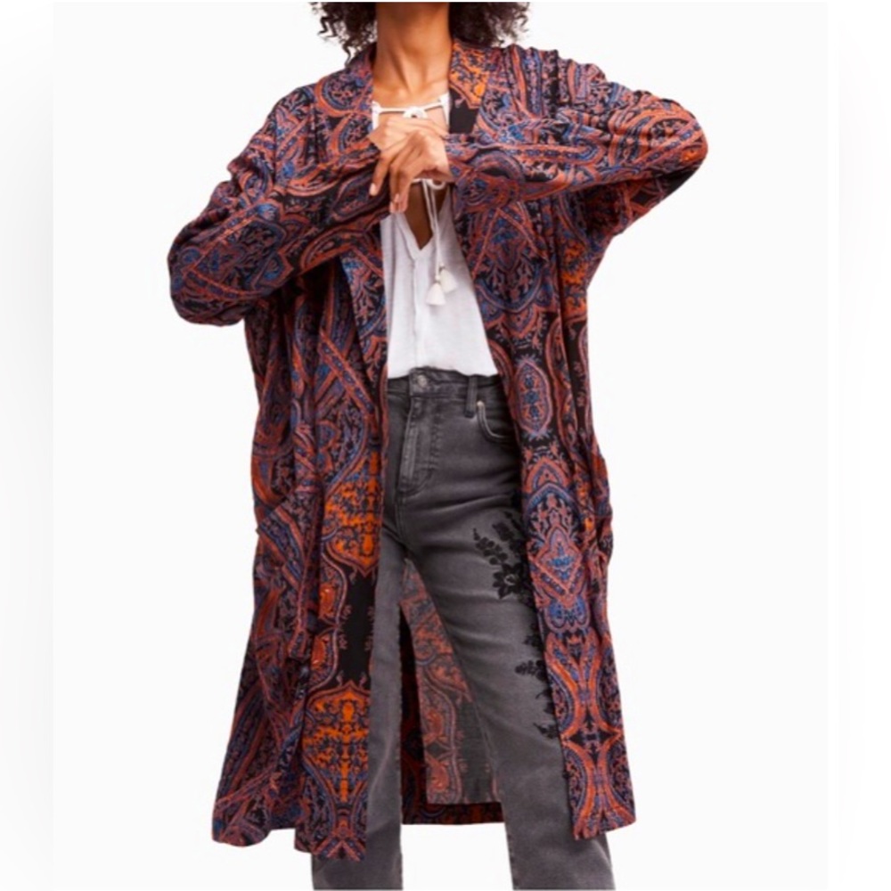FREE PEOPLE Half Moon Printed Duster Jacket
